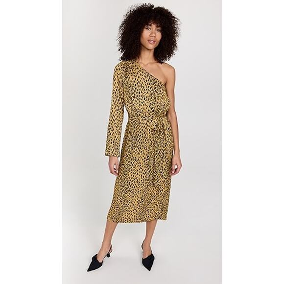 KITRI Amber Cheetah Print One Shoulder Dress‎ Size 2 New with Tags - Picture 1 of 9